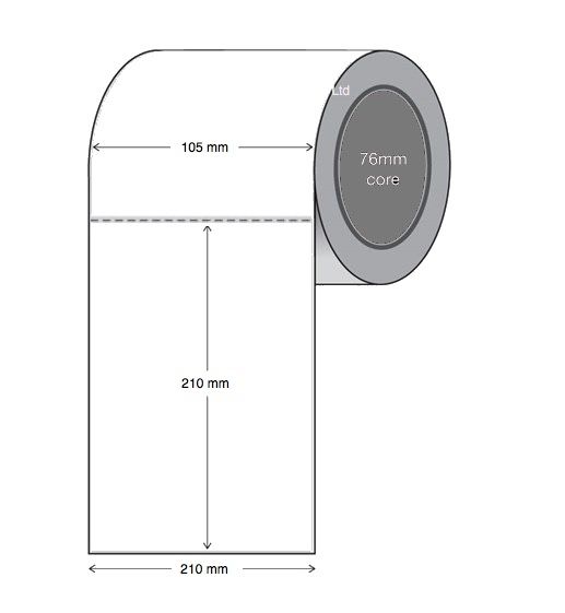 Direct Thermal Labels 105mm x 210mm (76mm Core Industrial) 750 LPR
