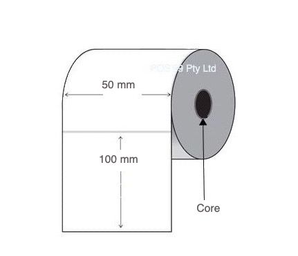 Direct Thermal Labels 50mm x 100mm x 19mm Core (12 Rolls of 100) Permanent Mobile