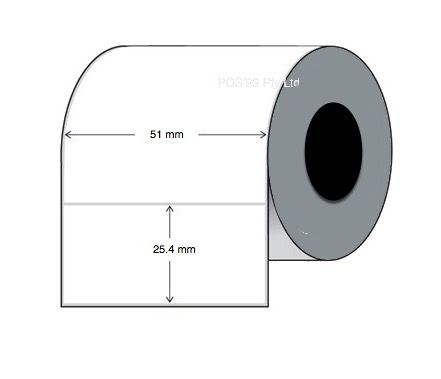 Direct Thermal Labels 51mm x 25.4mm (10 Rolls of 2,000)