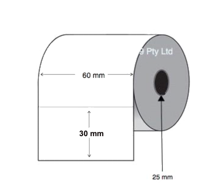 Direct Thermal Labels 60mm x 30mm x 76mm Core (4 Rolls of 2,000)