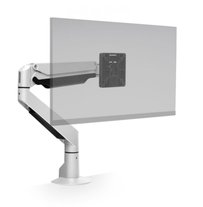 Human Active Technology HAT Monitor Arm E2 Single with Top Down Clamp - White (From 1.7kg Flat to 7.2kg Curved)