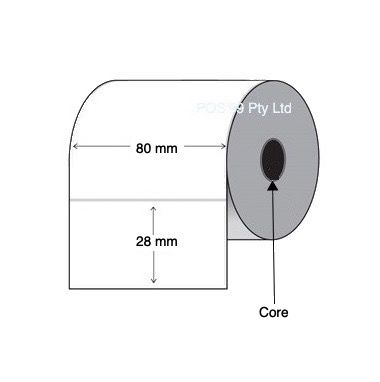 Direct Thermal Labels 80mm x 28mm x 25mm Core Permanent (5 rolls of 2,000)