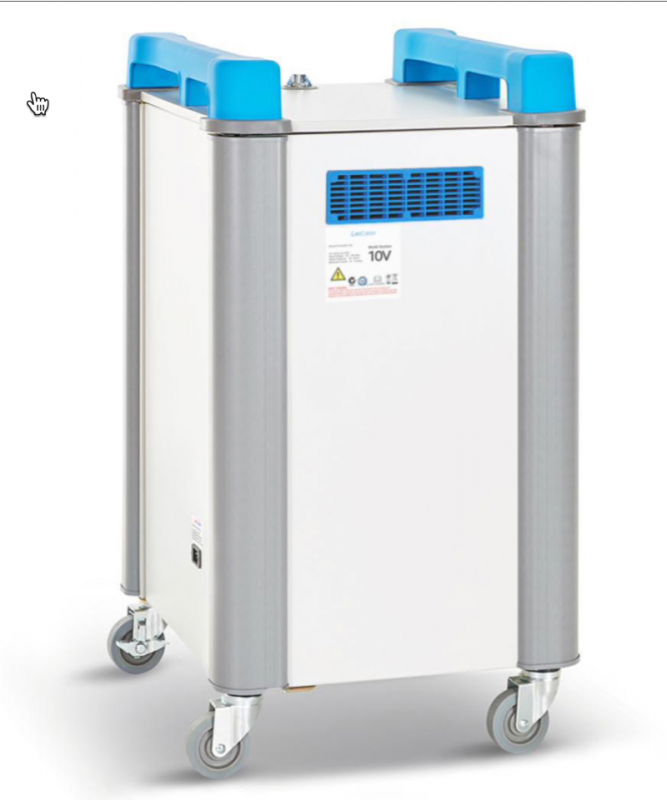 LapCabby 10 Vertical | 10-Device Mobile AC Charging Trolley for Laptops & Chromebooks up to 17
