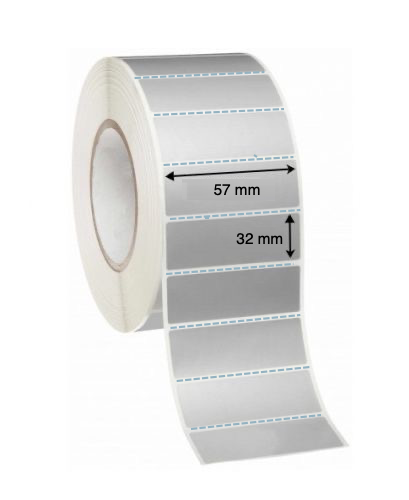 Thermal Transfer Labels 57mm x 32mm (1 Rolls Of 2,000) Silver Mylar Asset Labels
