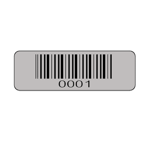 Pre-Printed Silver Mylar Labels 40mm x 15mm Asset Labels