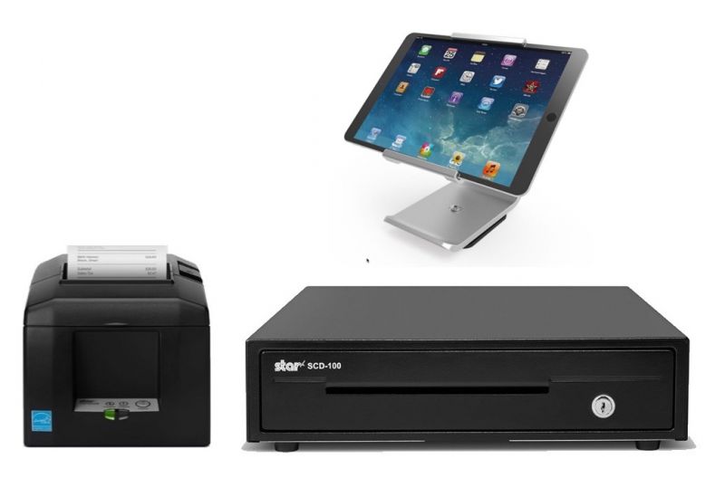 Square Bundle No.9 - Square iPad Compatible Receipt / Docket Printer + Cash Drawer + iPad Stand