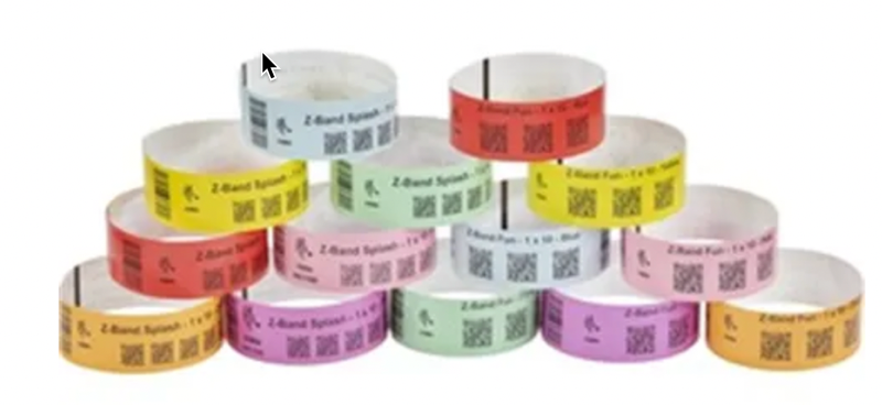 Zebra Adult Z-Band Fun Wristband 25 x 254 mm Blue Red Yellow Orange Green Pink Purple (Single Roll of 350)